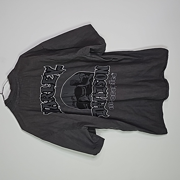 Harley Davidson XL gray short sleeve button down shirt - Picture 4 of 6